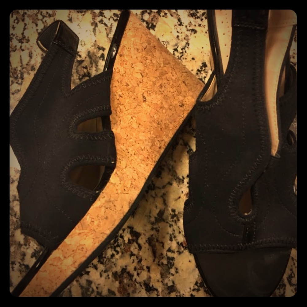 Black Wedge Heels